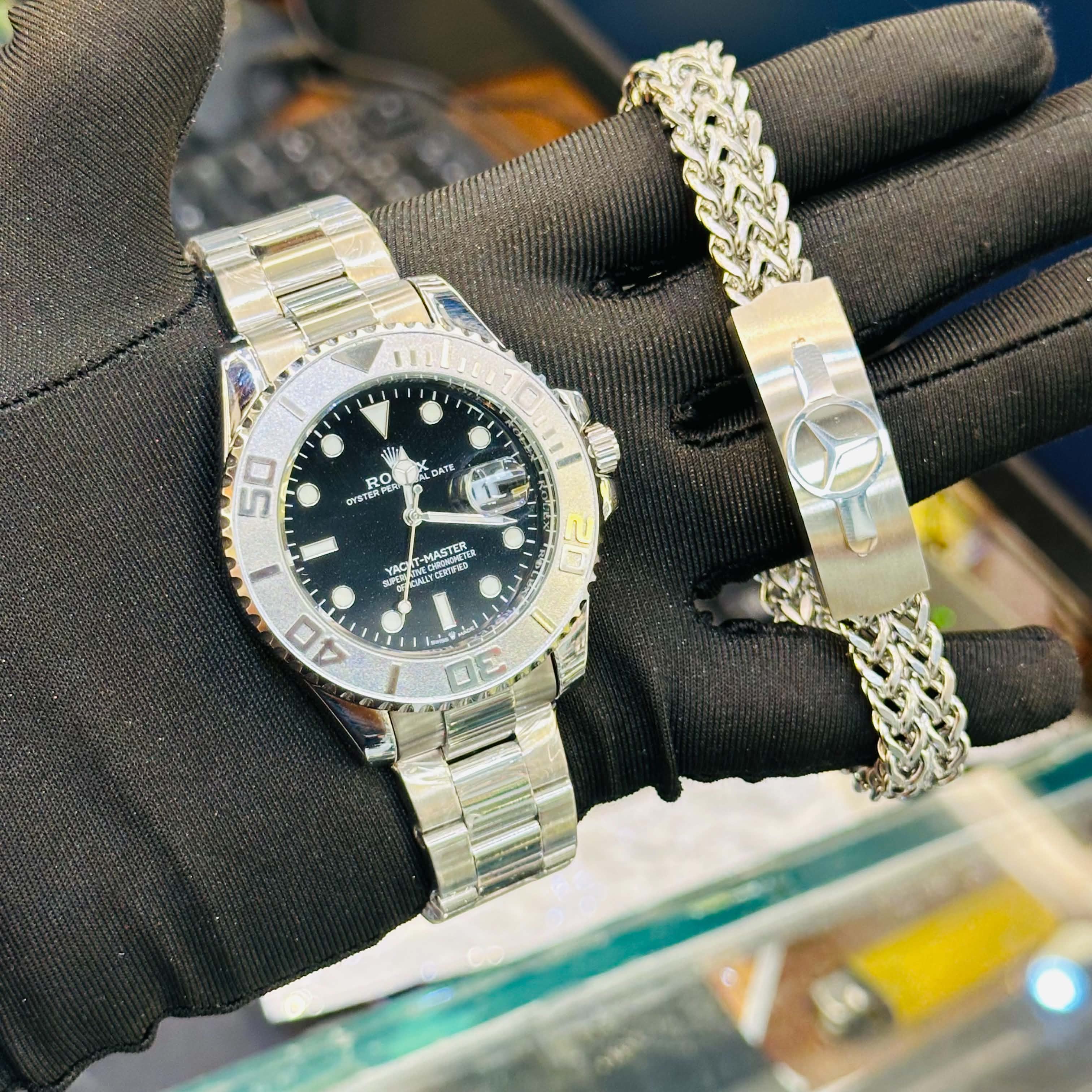 Yeacht Master Watch and Bracelate Combo